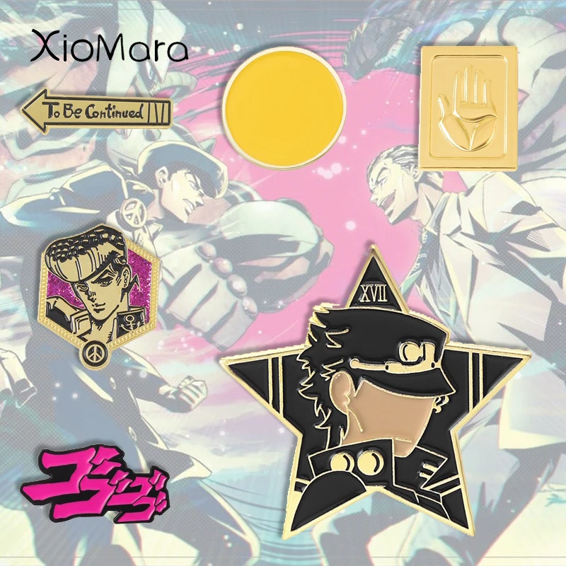 Броши с эмалью в стиле аниме Джоджо Приключения значок для рюкзака аксессуар