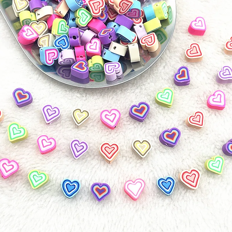 

Бусины в форме сердца из полимерной глины, 10 мм, 30/60/120 шт.