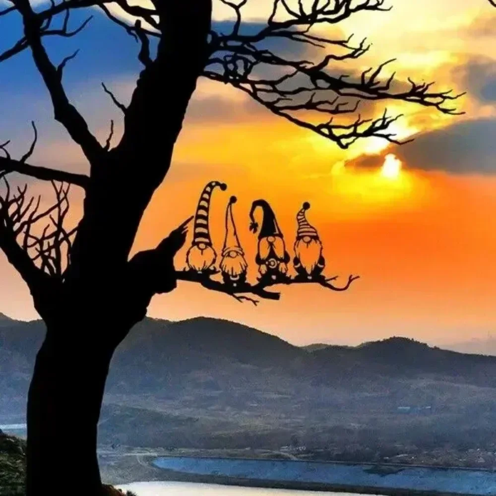 Скандинавская Металлическая Скульптура Tomte И Gnome-Эльф Орнамент Подвески Уличный