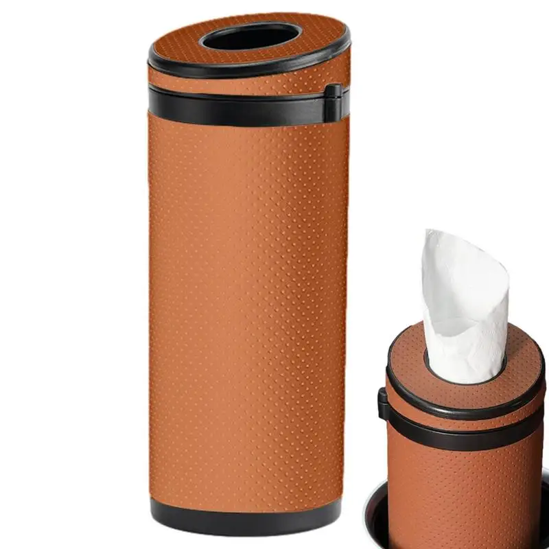 

Car Tissue Holder Tissue Dispenser Tube For Auto Wear-Resistant Cylinder Holder Safety Hammer Design Faux Leather Napkin Holder