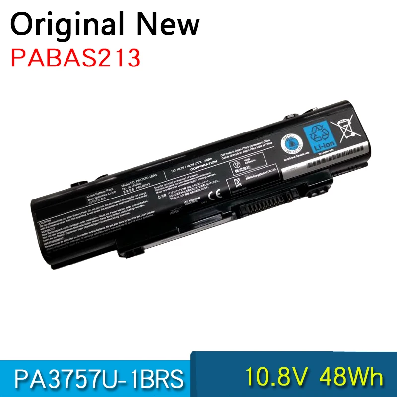 

NEW Original PA3757U-1BRS PABAS213 Laptop Battery For Toshiba Dynabook Qosmio T750 T751 T851 V65 F60 F750 F755 Series 10.8V 48Wh