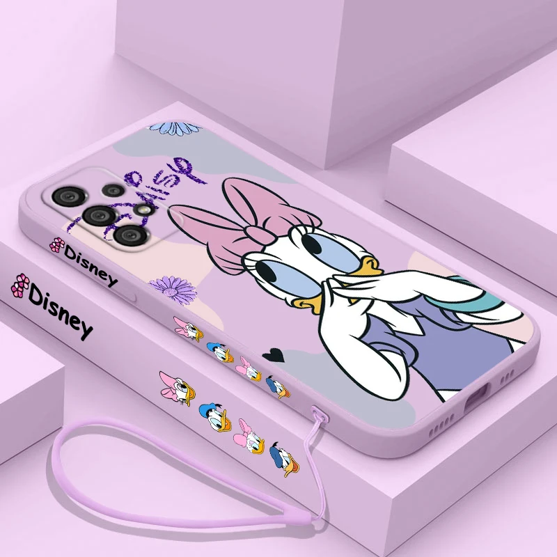 

Disney Funny donald duck Samsung Phone Case Cover For A73 A53 A33 A52 A32 A71 A51 A21S A03S A50 A30 5G Liquid Left Rope