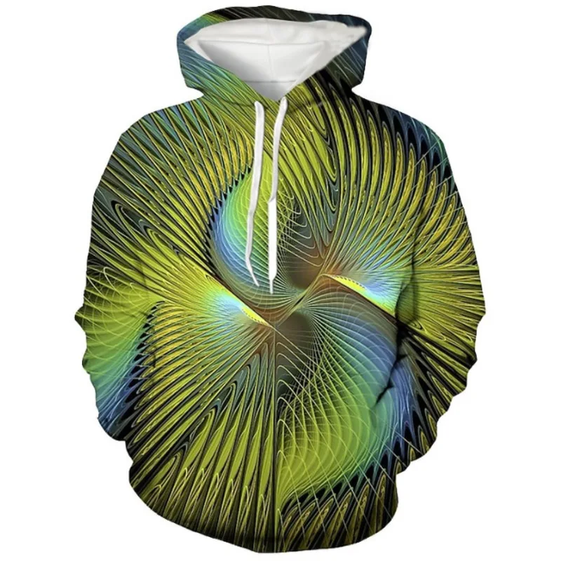 

Graphic 3D Print Men's Casua lHoodie Sweatshirt Fashion Out Basic Pullover Long Sleeve Rainbow Tops 2022