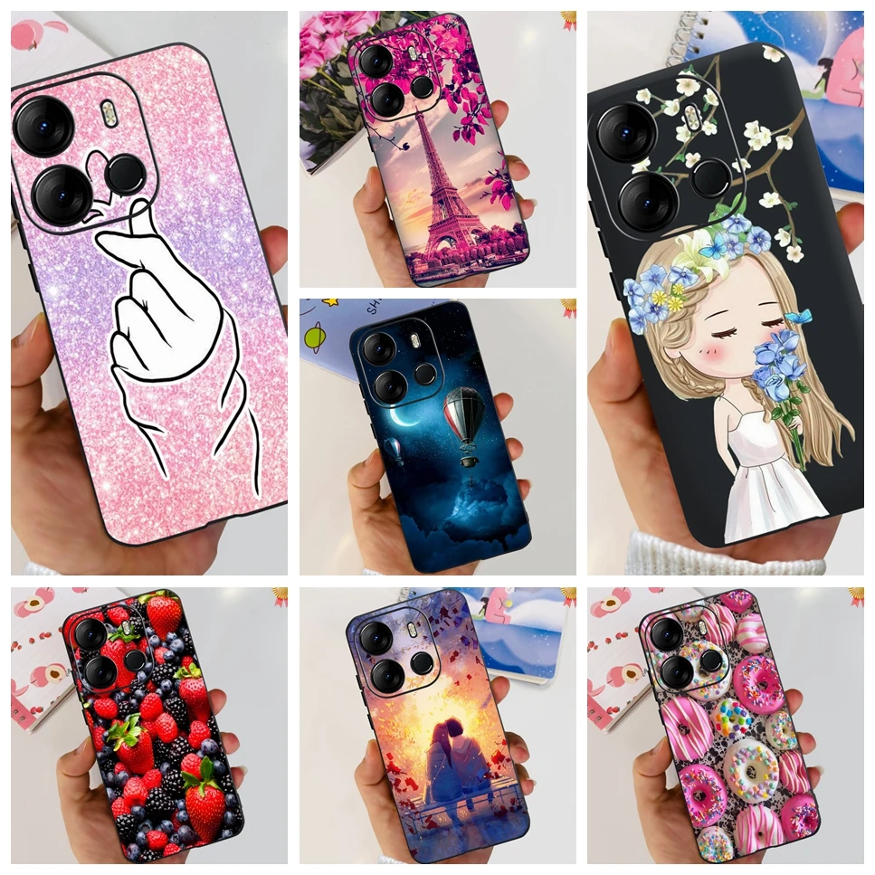 

For Tecno Pop 7 Pro Painted Bumper Camera Protection Soft TPU Phone Case on Tecno Pop 7Pro POP7PRO Silicon Cover Fundas Shells