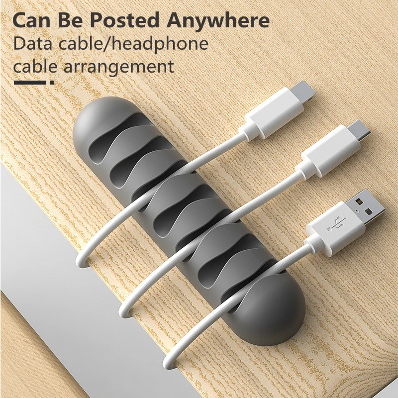 

Silicone Cable Winders Flexible Cord Management Cable Holder Clips For USB Mouse Headphone Earphone Network Smart Wire Organizer