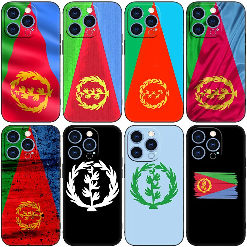 Чехол для телефона с флагом Эритреи для Apple iPhone 14 13 12 Mini 11 Pro XR X XS MAX 6S 7 8 Plus 5S SE 2020 2022, черный чехол