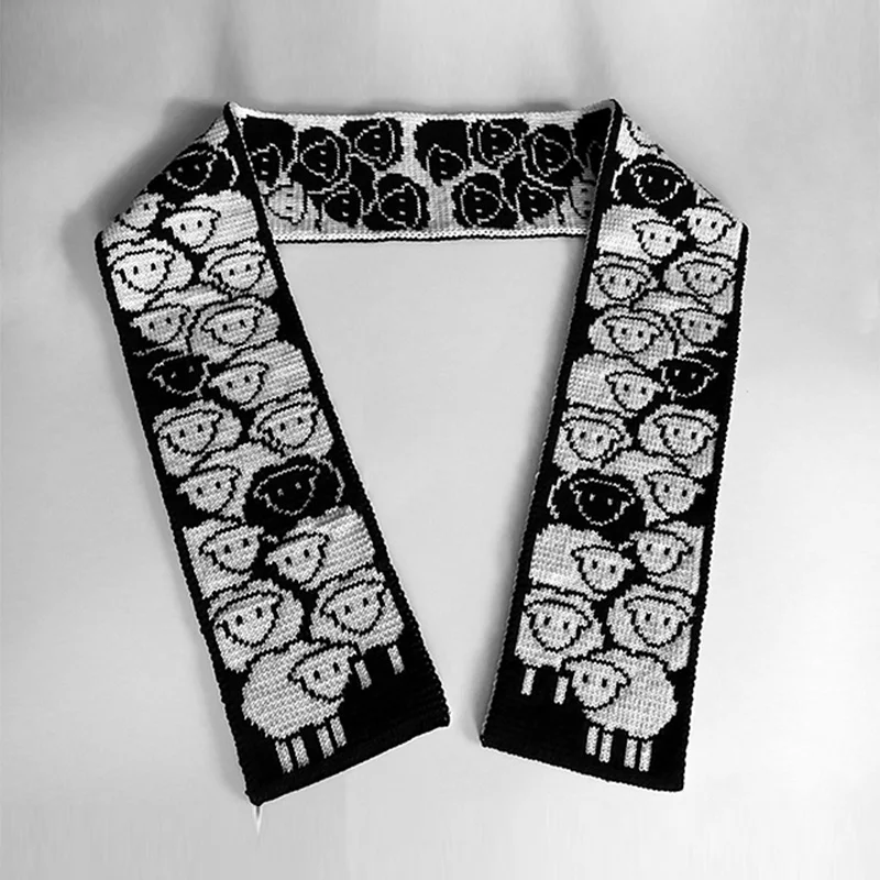 Осень и зима новый милый модный тренд Y2K простой овечий аниме-узор уличный