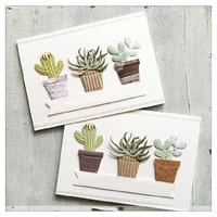 cactus potted plants metal cutting dies stencils die cut for diy scrapbooking album paper card embossing