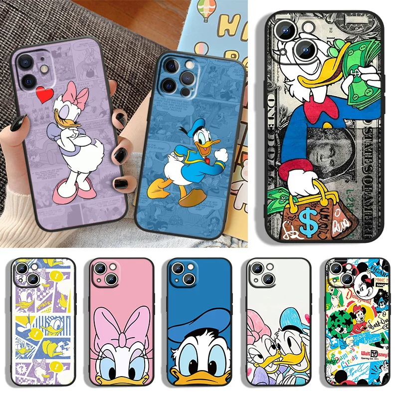 

Duck Donald Cartoon Phone Case For Apple iPhone 14 13 12 11 XS XR X 8 7 6 6S 5 5S SE Pro Max Plus mini Black Cover
