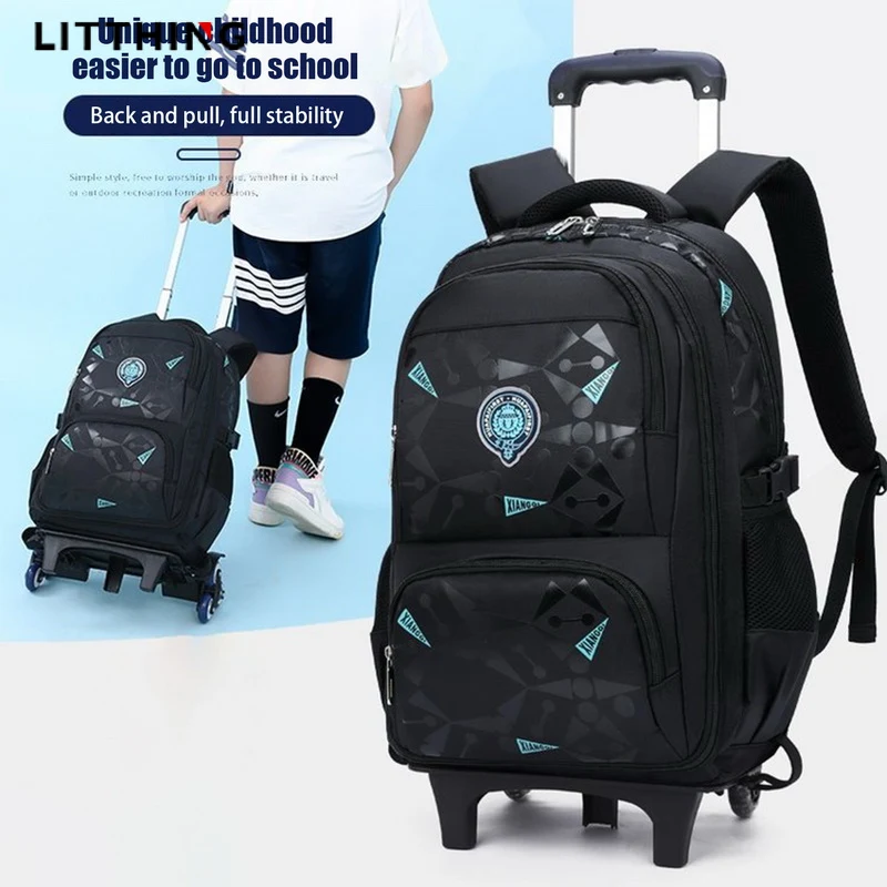 

Водонепроницаемая школьная сумка на колесиках для девочек и мальчиков
