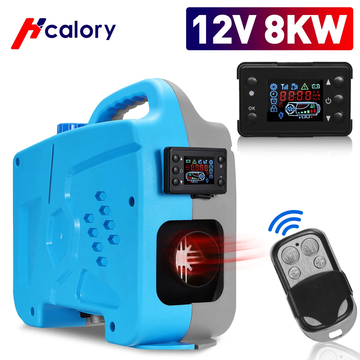 

12V 8KW Diesel Air Heater All in One Diesel Universal Water Heater Kit With Remote Control LCD Monitor for Car Truck Bus Boat RV