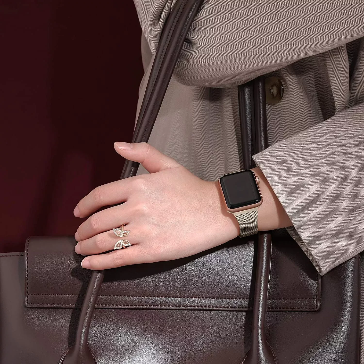 Ouwegaga Compatible With Apple Watch Strap 38mm 40mm 42mm 44mm 45mm, Stainless Steel Metal Bracelet for iWatch 7 6 5 4 3 2 1