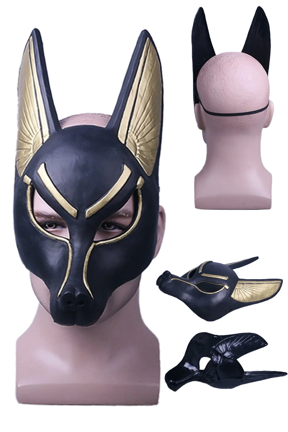 Анубис Косплей Маска Костюм Аксессуары Голова Маскарад ПВХ Маски Хэллоуин