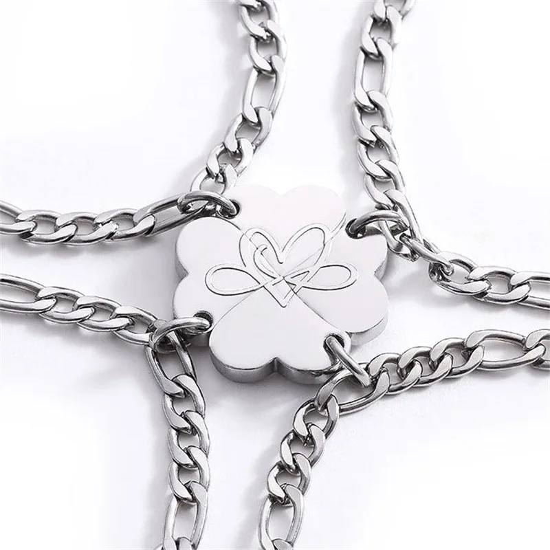 

4pcs/set New Good Friend Family Magnet Attraction Bracelet for Men and Women Silver Metal Lovers Friendship Bracelet Jewelry