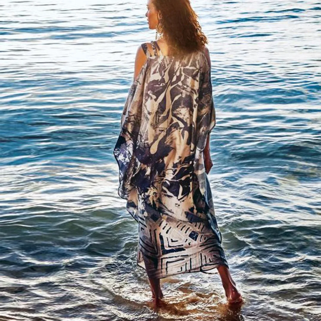 

2022 Off Shoulder Summer Spring Strap Women's Clothing Long Maxi Dress Loose Sexy Fashion Casual Printed Dress