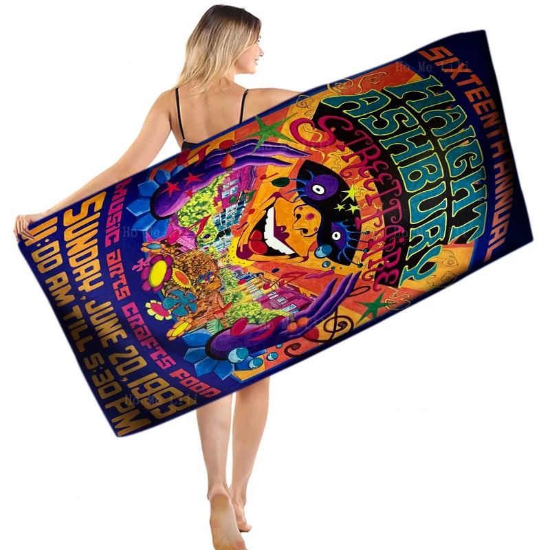 

Haight Ashbury Street Fair San Francisco Mermen Poster Creative Quick Drying Towel By Ho Me Lili Fit Yoga Sports Swimming Use