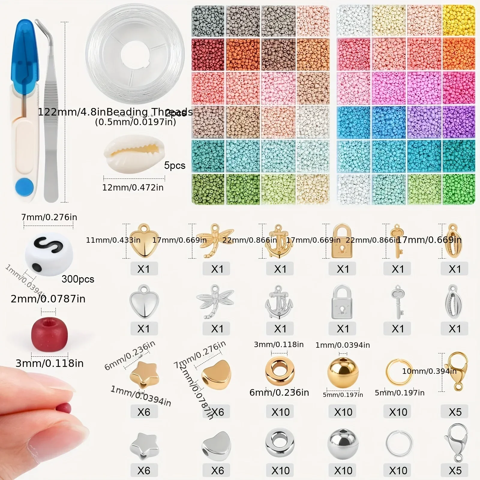 Макаронные матовые бусины для браслета сделай сам 3 мм рисовые набор материалов с