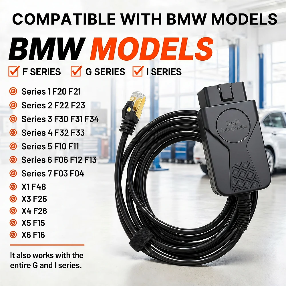 Диагностический кабель OBD2 ENET 2 м для BMW FG серии – инструмент для кодирования E-SYS ISTA Bimmercode Bootmod3 – с жилами из чистой меди (art.: 3920dbcf6da63) - 3920dbcf6da63