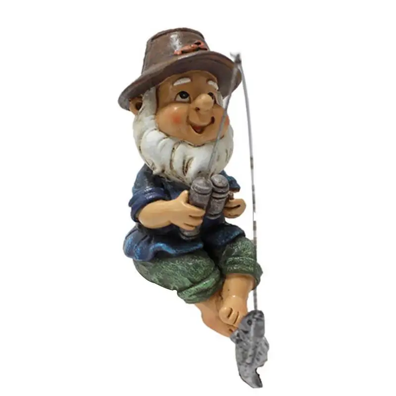 

Gnome Fishing Statue Funny Lawn Gnome Statues Aesthetic Room Decor Fisherman Garden Gnome Statue For Outdoor Garden Decoration