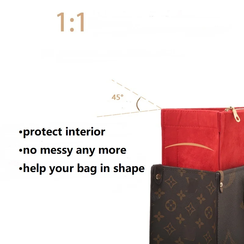 Фото Косметичка для Lv On The Go BB PM MM GM Tote Bag-органайзер вставка №5