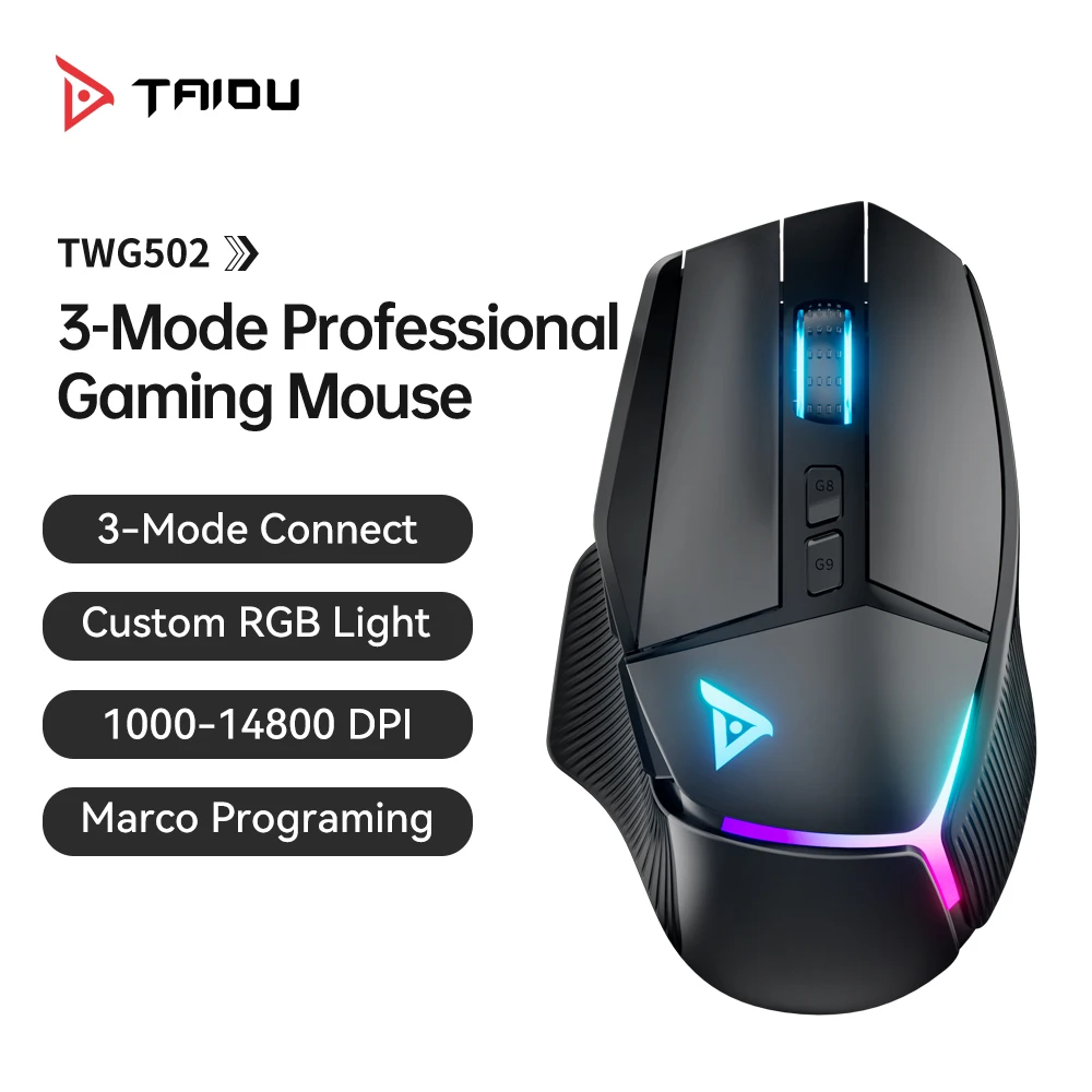 Игровая мышь TAIDU TWG502 с RGB 2 4G беспроводная Bluetooth-мышь 3 режима 14800 точек на дюйм