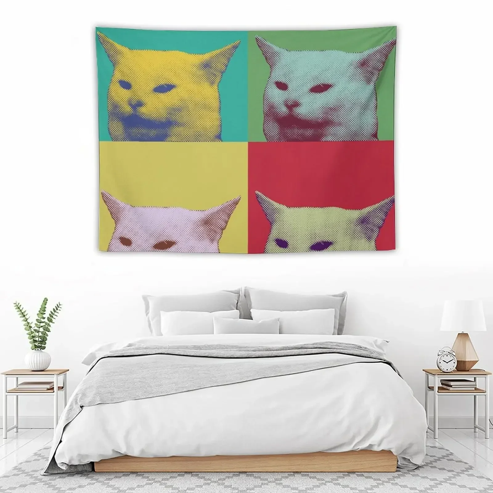 Популярное искусство яркий кошачий мем гобелен роскошные аксессуары для
