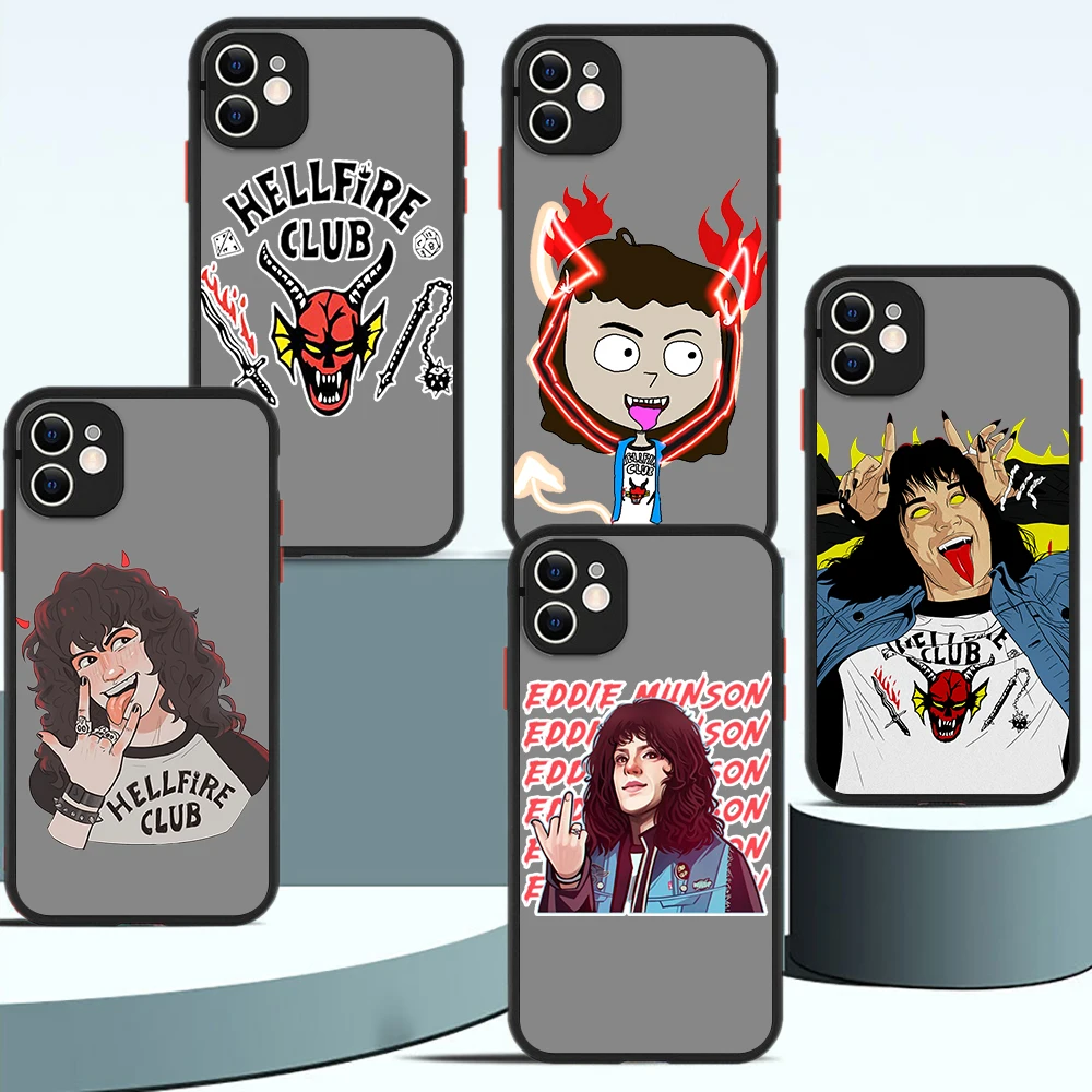 

Eddie Munson Stranger Things 4 Phone Case For iPhone 13 12 11 Pro MAX 7 8 Plus X XR XS Plus SE 2020 Fashion Black Hard PC Cover