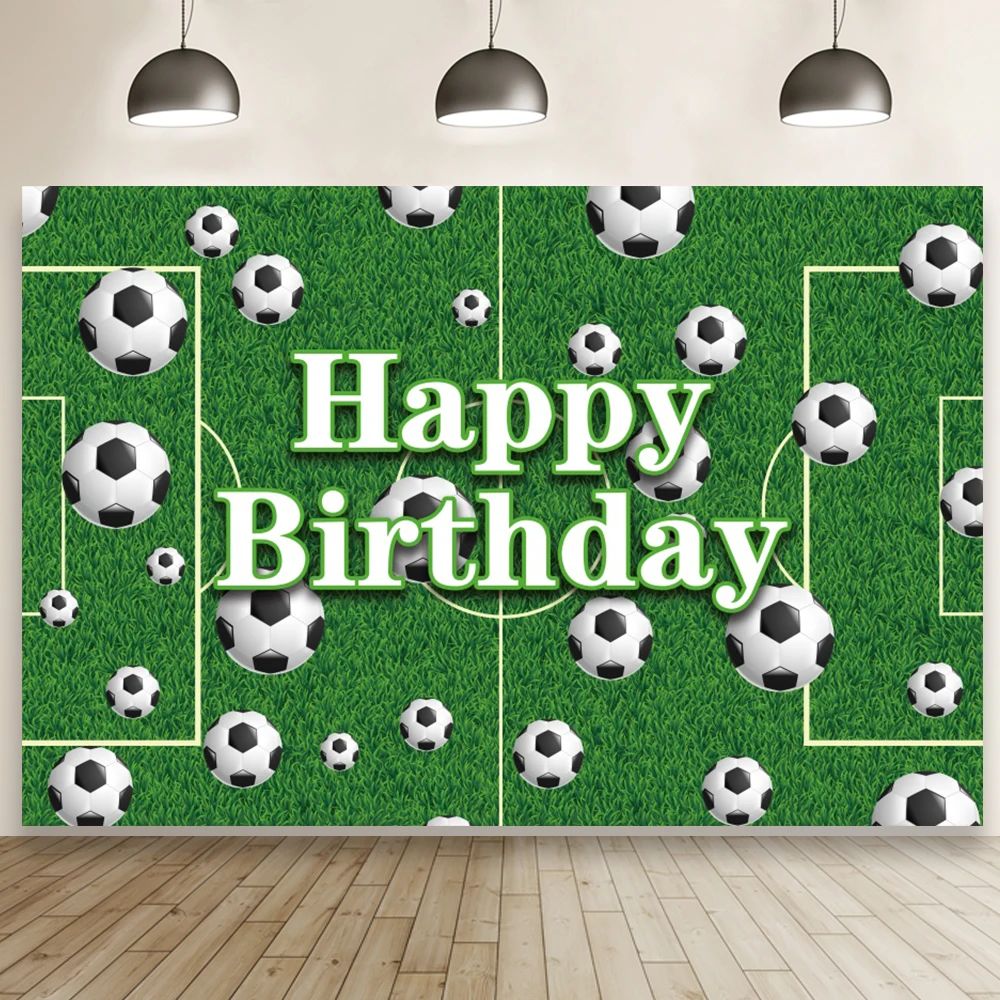 

Green Football Field Backdrop Kids Birthday Party Newborn Baby Shower Boys Photography Background Vinyl Custom Booth Poster