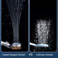2022 pressurized nozzle turbo shower head one key stop water saving high pressure shower head magic water line bathroom accessor