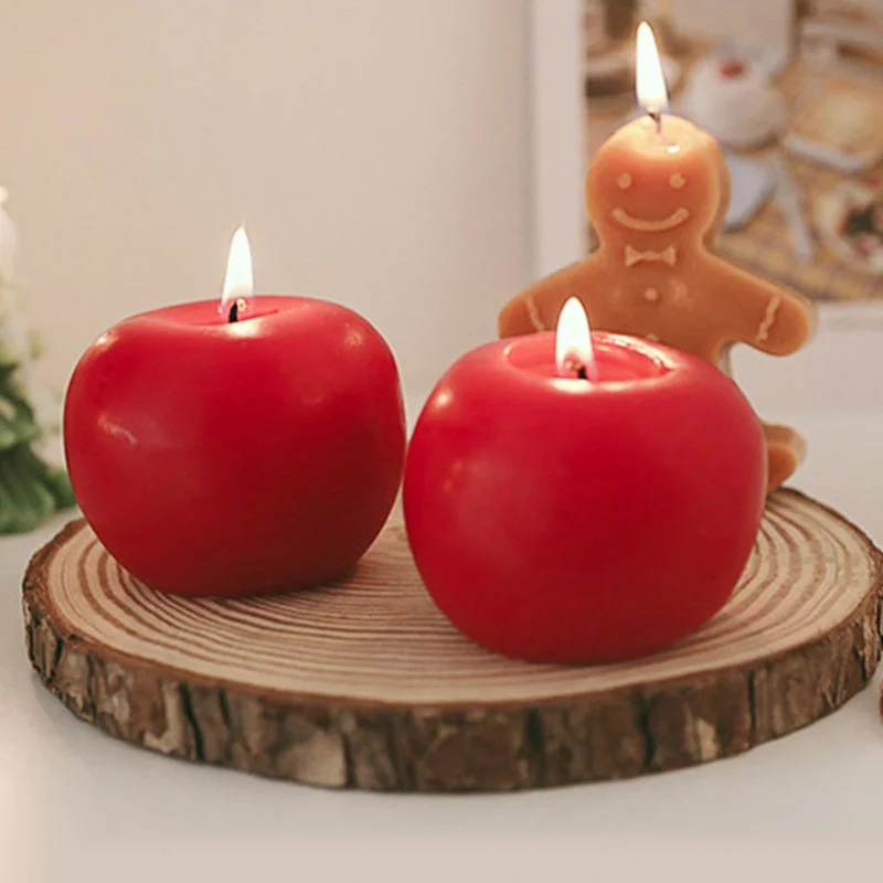 

Christmas Candle Apple Shaped Scented Candle Creative Fruit Aromatherapy Candle Home Decoration Photo Scene Candle