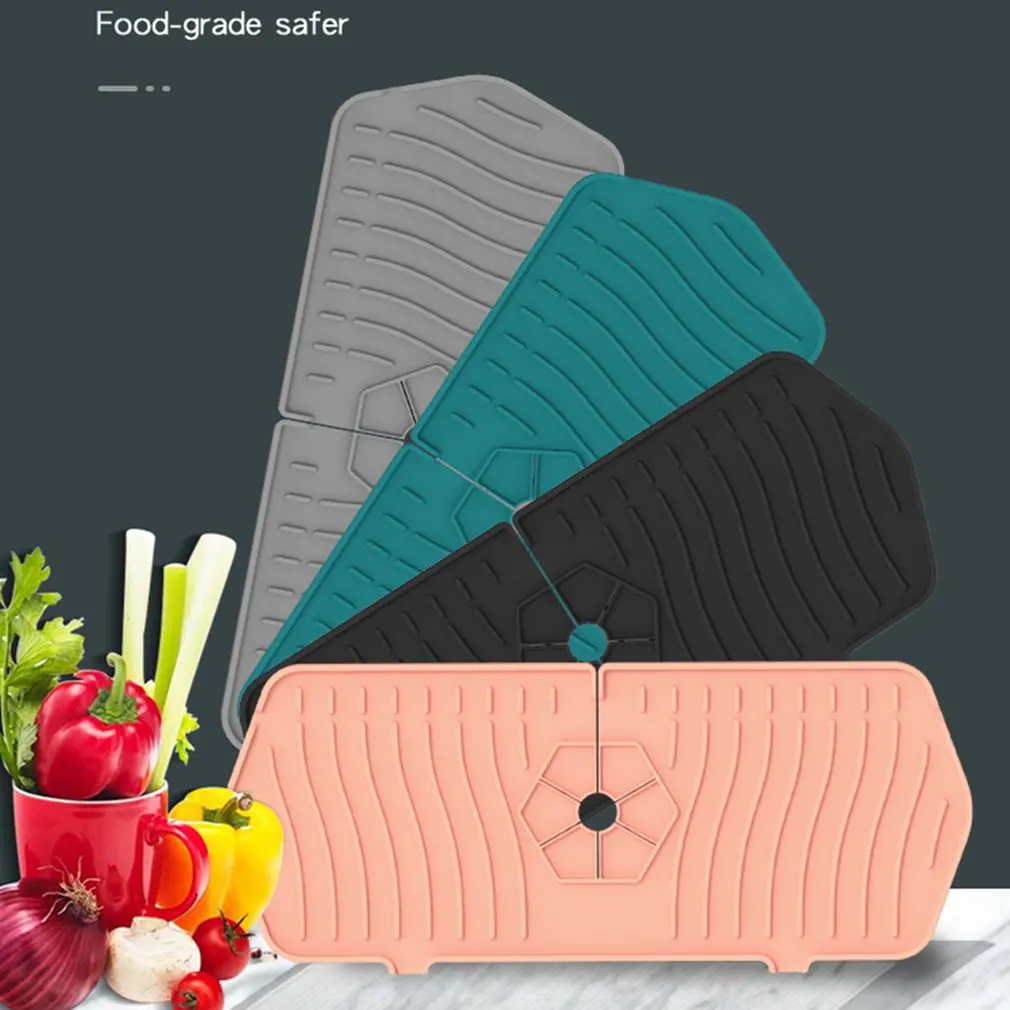

Faucet Mat For Kitchen Sink Splash Guard Bathroom Faucet Absorbent Pad Water Catcher Silicone Mat Sink Draining Pad