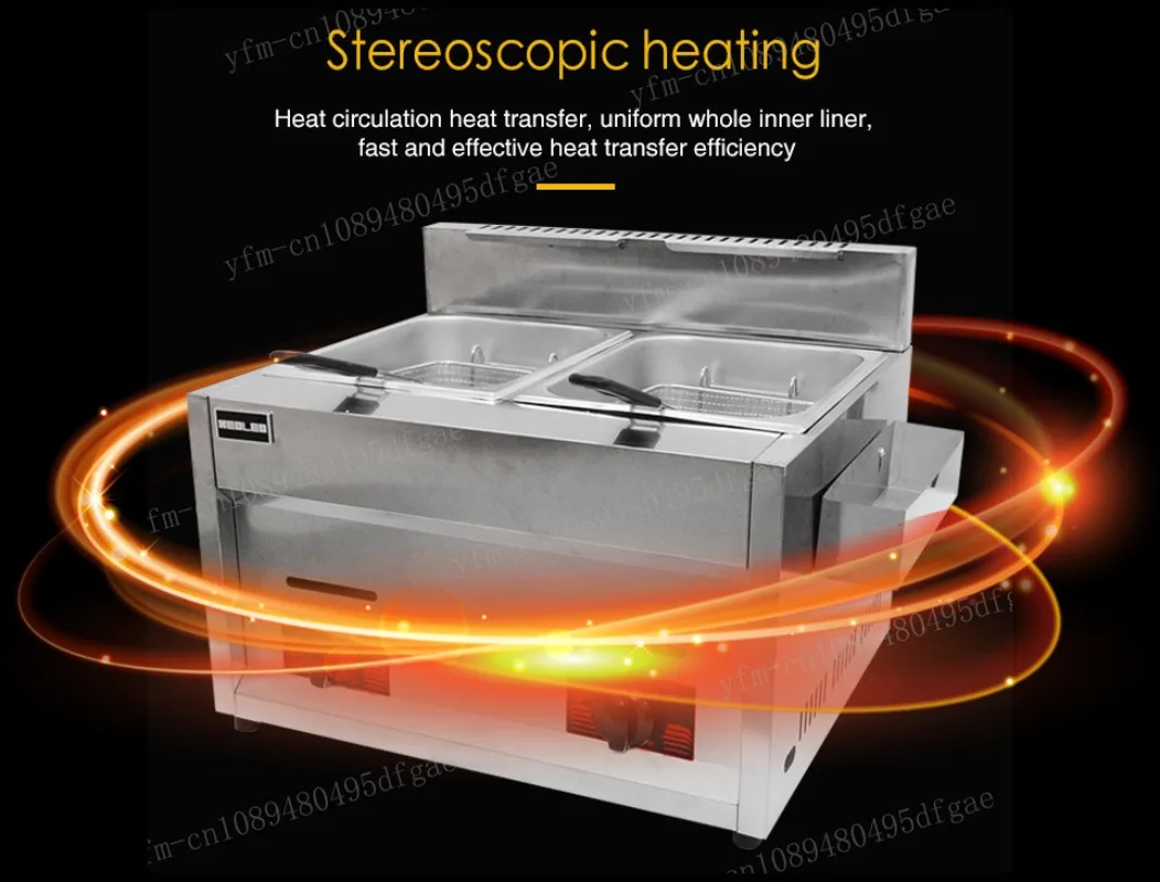 Газовый коммерческий станок freidora стальная нержавеющаяся машина 6 Л x 2 два стакана