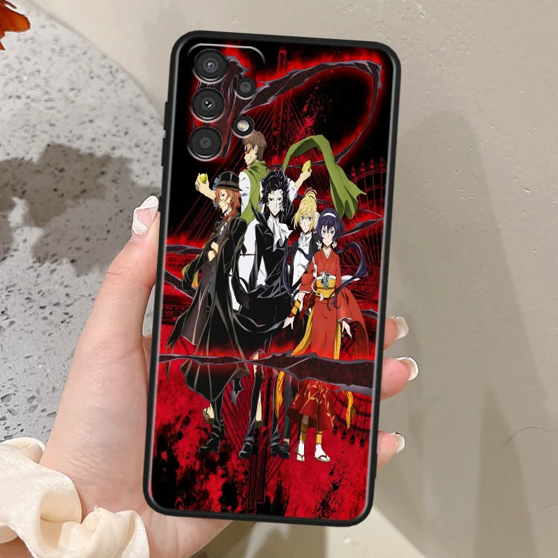 Черный телефонный чехол Bungo бродячие собаки для Samsung Galaxy S24 S23 S22 S21 S20 S10E Ultra Plus Lite FE