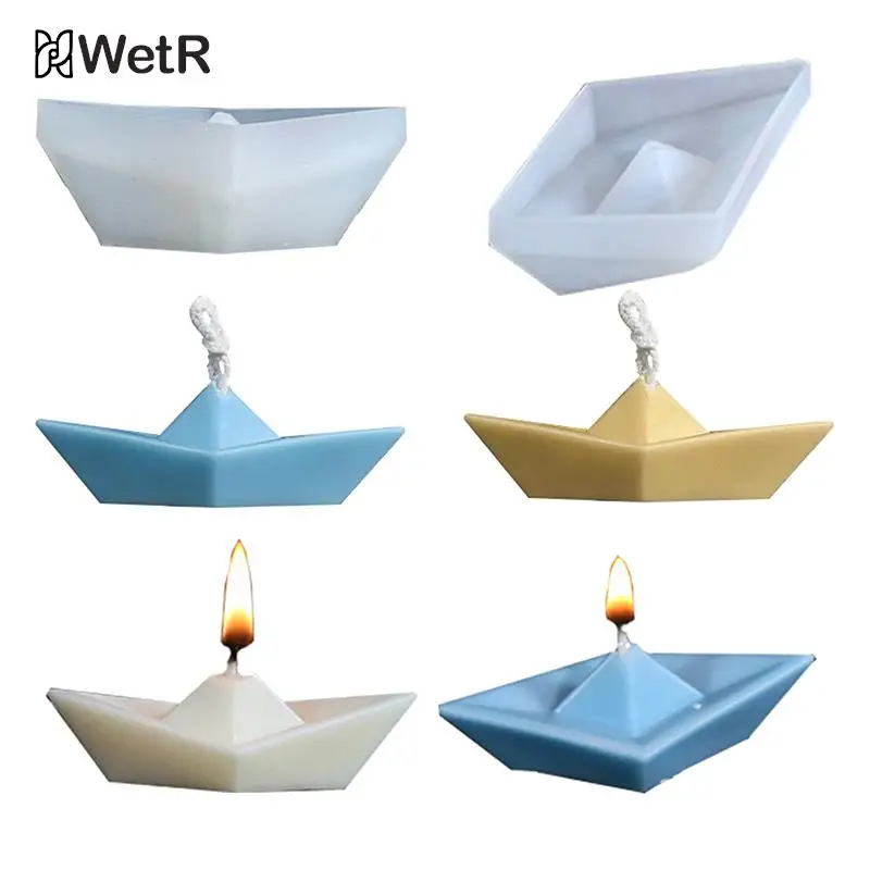 

DIY Paper Boat Silicone Mold Handmade Products Aromath Plaster Ornament Scented Candle Mould Home Decoration Handcrafts