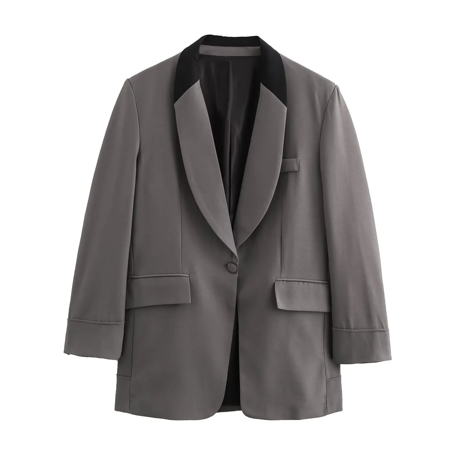 Taop&ampZa женский 2024 осенне-зимний новый лоскутный пиджак эластичный комплект