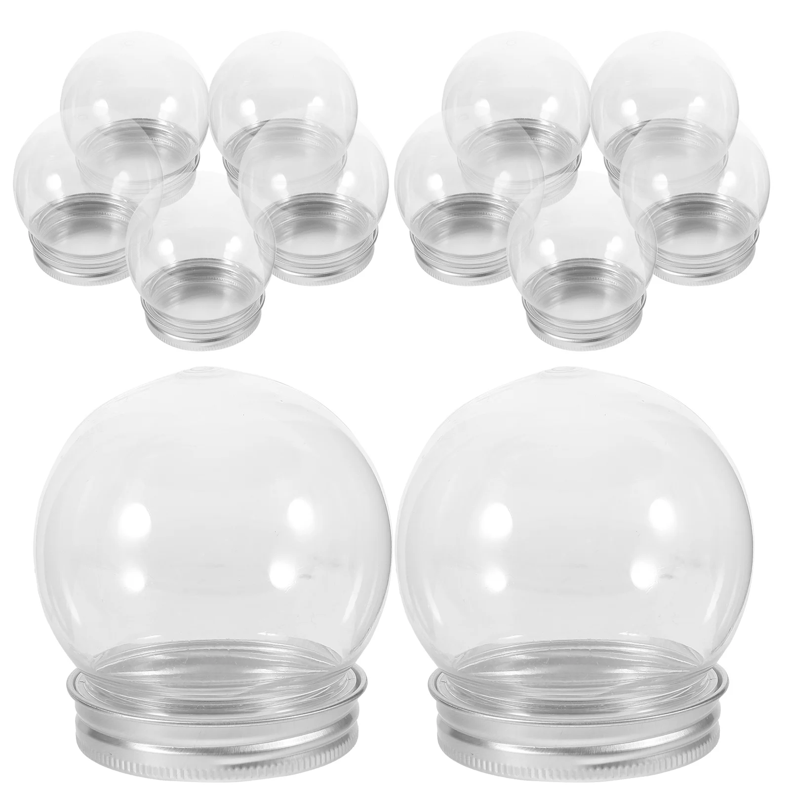 

12 Pcs DIY Snow Globe Personalized Candy Container Party Favors For Women Aluminum Cap Supplies Clear Bottle Bride Bottles