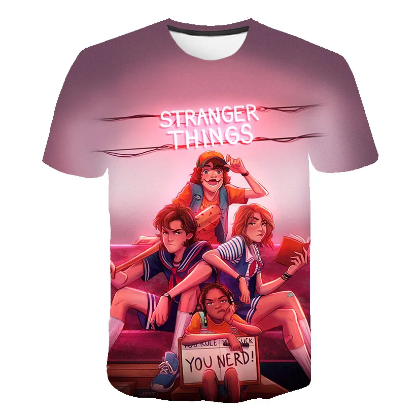 

Stranger Things Movie 3D Print Kids Crew Neck T-Shirt 4-14 Years Boys Girls Casual Sports Top