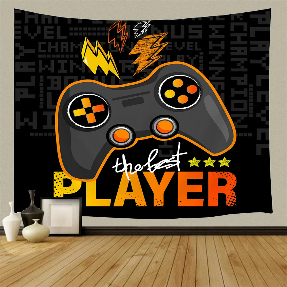 

Halloween Tapestry Playstation Pattern Living Room Decoration Tapestry Neon Student Bedroom Tapestry Boho Decorative Tapestry