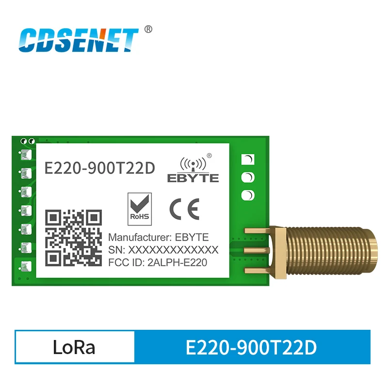 IOT Board Wireless LoRa Module LLCC68 868-915MHz 22dBm Anti-interference LoRa Spread Spectrum Module SMA-K Antenna E220-900T22D