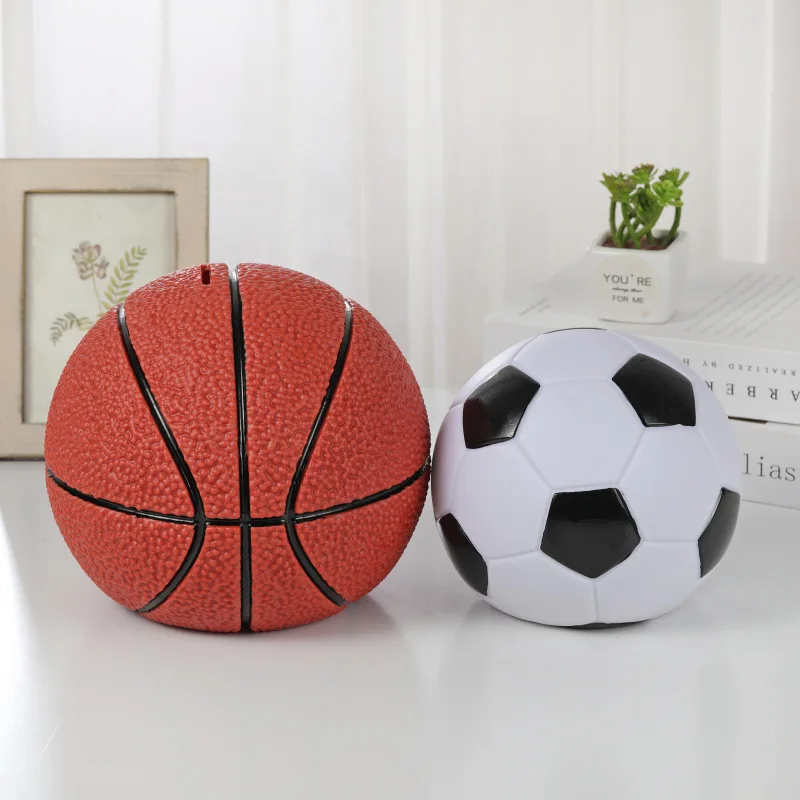 

Cartoon Coin Piggy Bank Vinyl for Children Creative Cute Basketball Football Money Boxes Saving Fall Resistant Gift Living Room