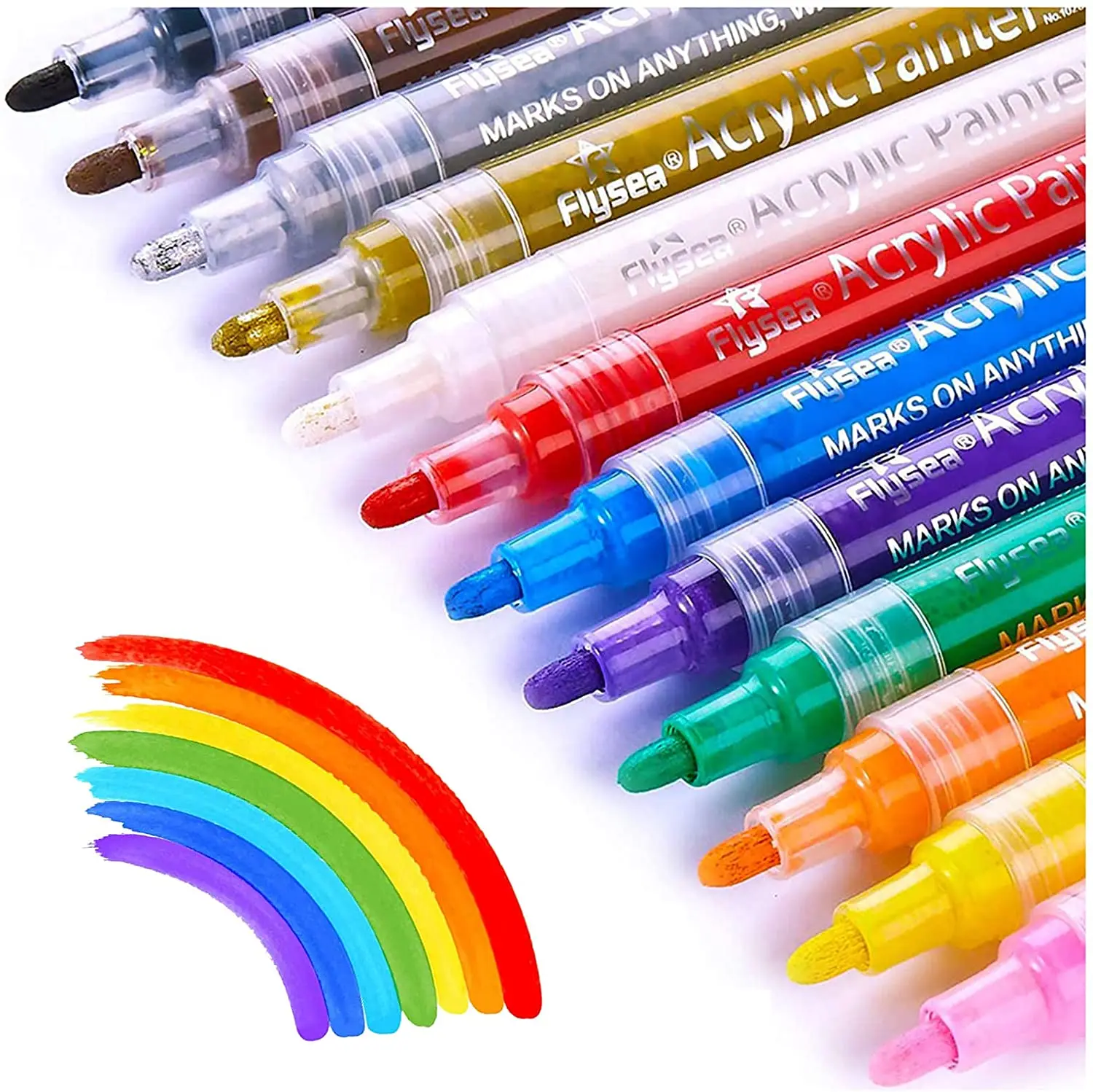 

12 pcs Paint Pens for Rock Painting 2mm Wood,Fabric,Glass,Ceramic,Canvas,Acrylic Paint Markers,Scrapbooking,DIY Craft Supplies