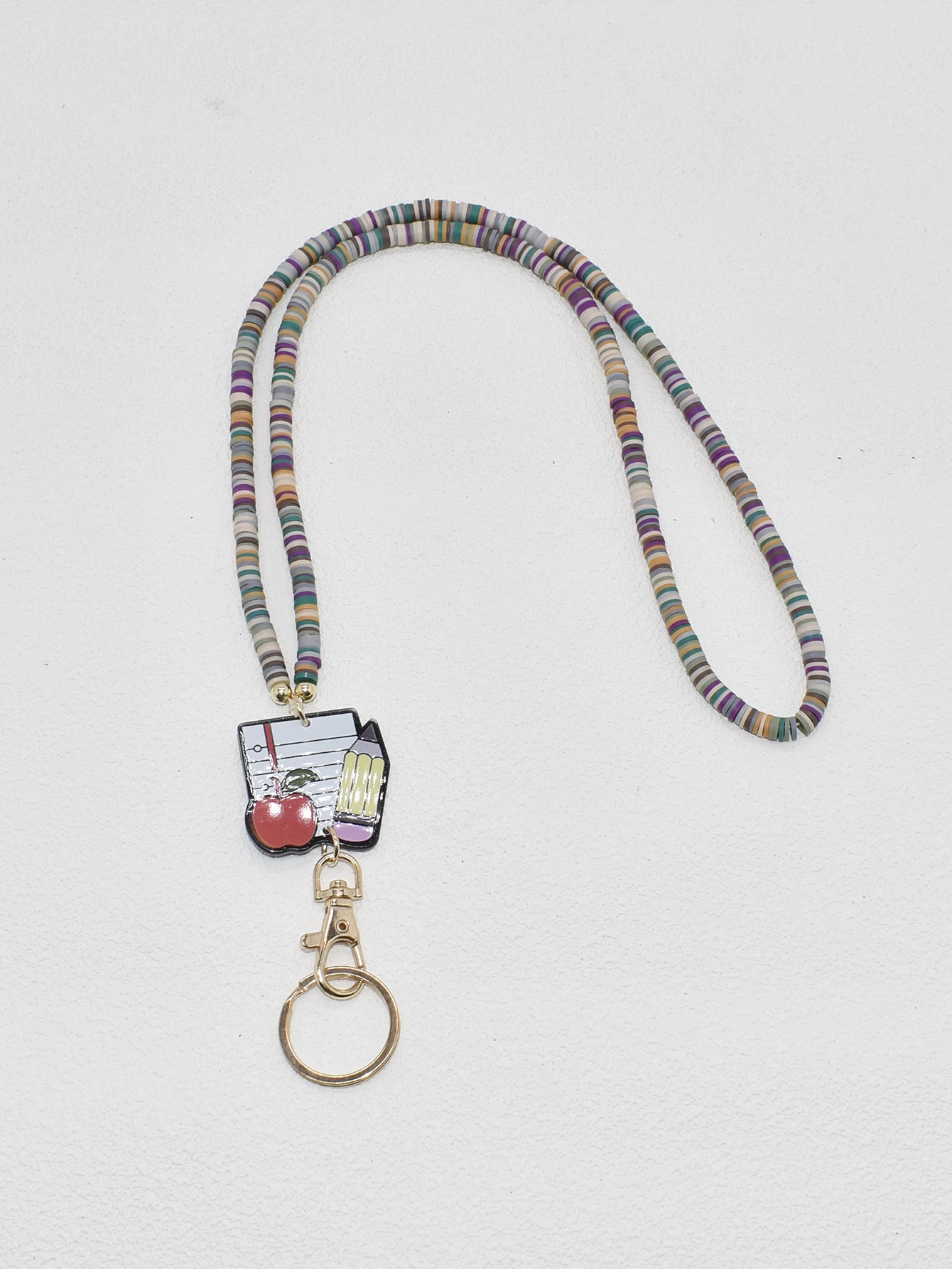 Б ​ Красочные бусины Heishi в стиле oho брелки-ремешки с подвеской виде яблока для