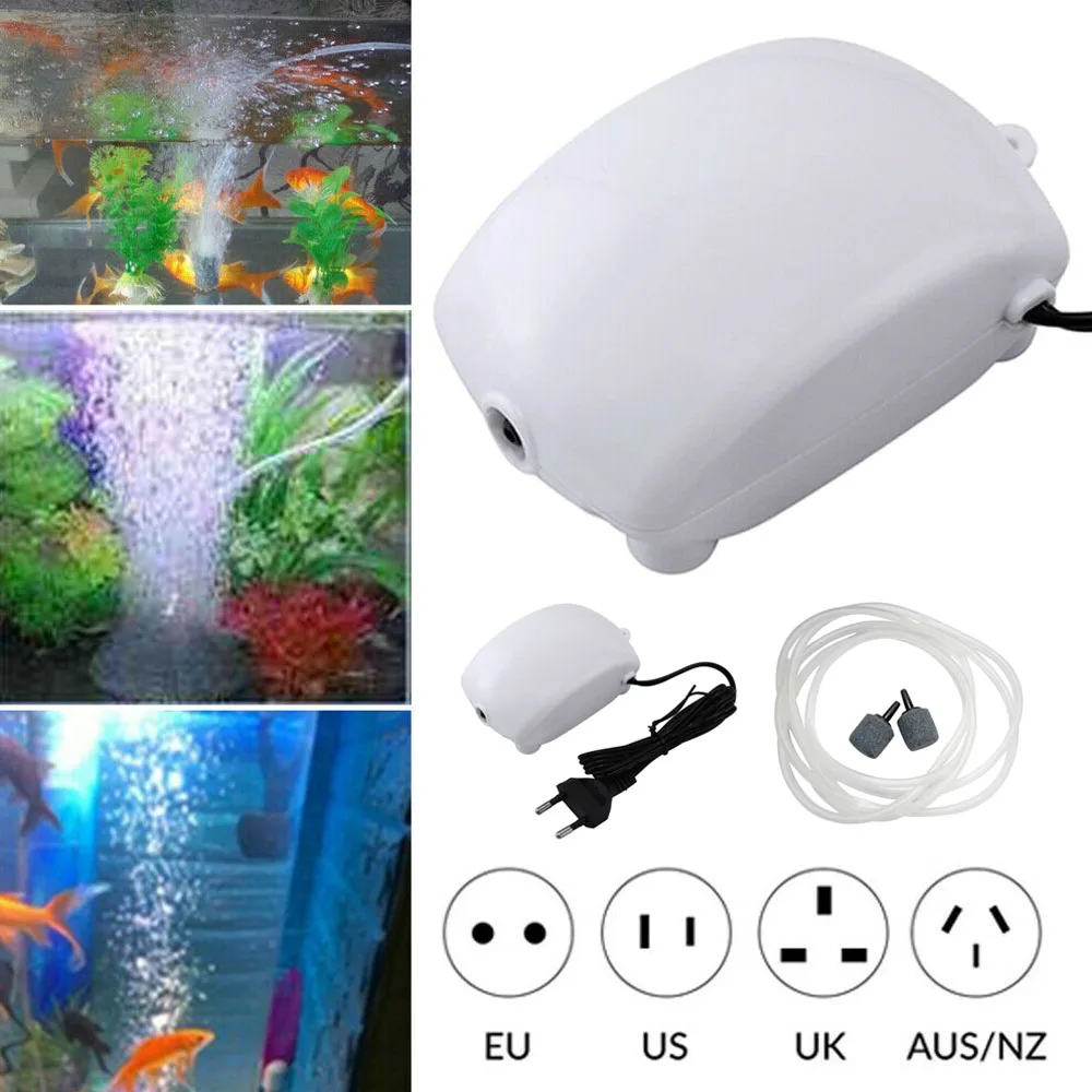 

EU Plug Aquarium Air Pump Fish Tank Increasing Oxygen Pump Soft Pump Hose Air Stone Aquarium Accessoires for home Hot