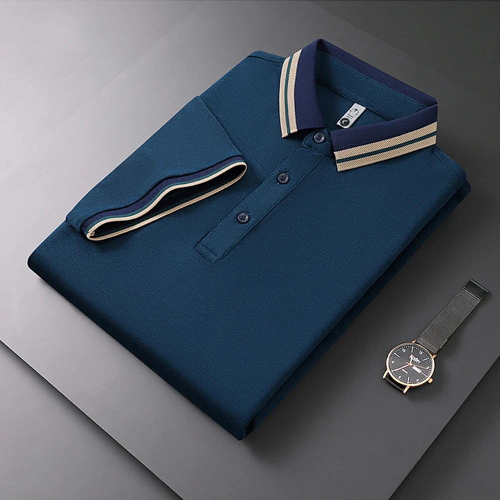 

2023 New Anti-wrinkle Skin Activating Polo Hot Selling Men's Polo Shirt Spring and Summer Business Casual Breathable Lapel Men's