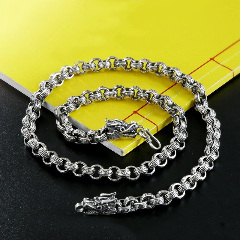 

The New Style Faucet Necklace Circle Silver Domineering Male Style Rough Personality Thai Silver Retro Rough Tide For Men