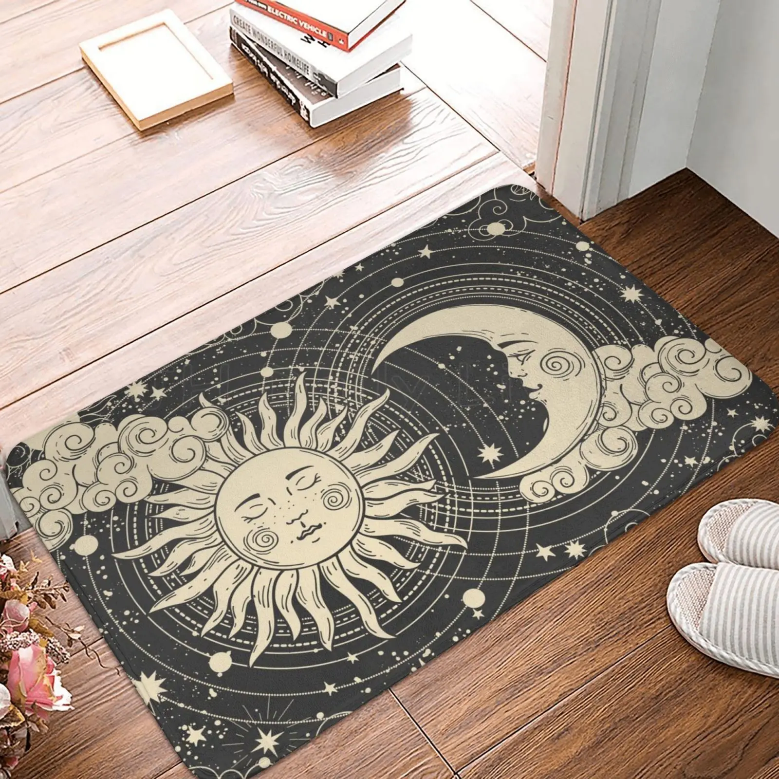 

Tarot Sun Moon Witchy Astrology Night Psychedelic Doormat Anti-Slip Bath Mat Soft Cozy Bedroom Living Room Rugs 40x60cm