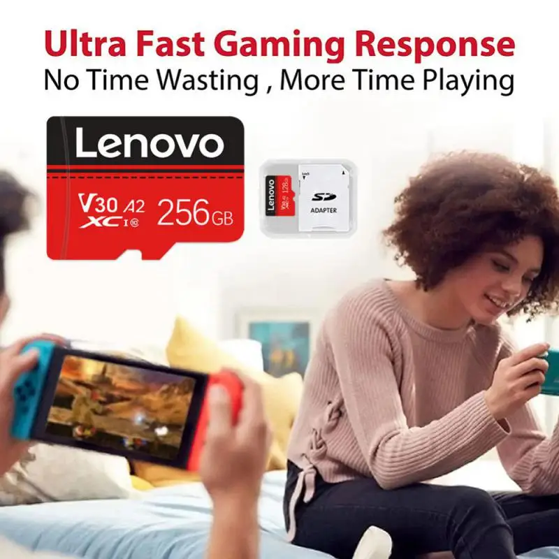 Высокоскоростная карта памяти Micro TF SD Lenovo класса 10 большой емкости на 1 ТБ 128 ГБ 256