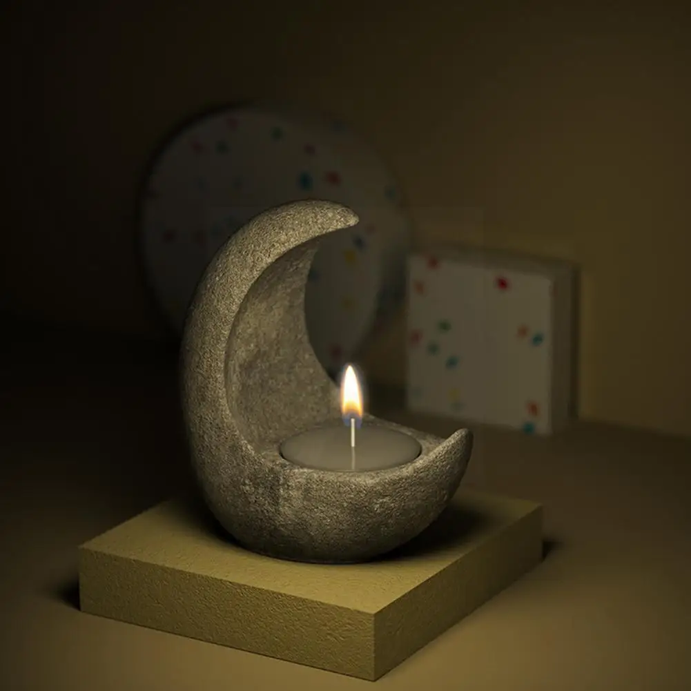 

Newest Handmade Diy Half Moon Candlestick Silicone Mould For Conccrete Candlestick Uv Epoxy Resin Mould Candle Holder Silic I8x9