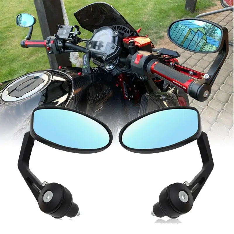 

1 Pair Motorcycle Rearview Mirror 360-degree Adjustable 7inch/8inch Handlebar Oval Side Mirror Modified Parts