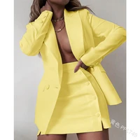 mini skirts one piece 2021 woman blazer women double breasted blazers and skirt suit office lady women work wear with buttons